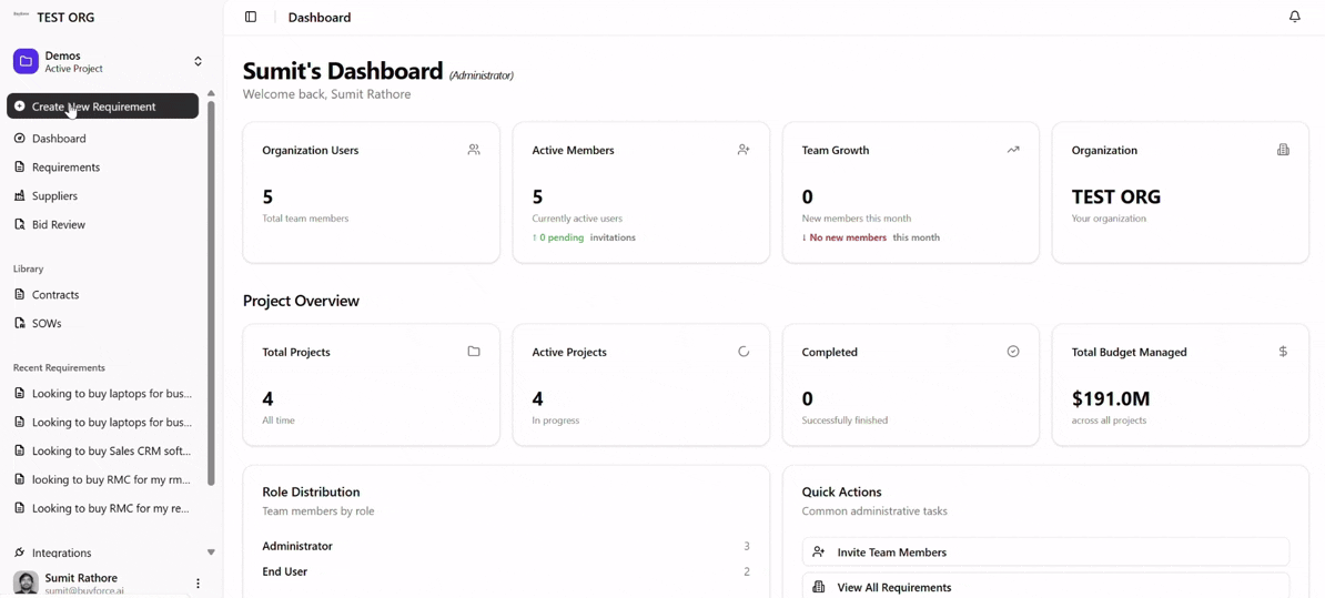 Buyforce procurement command center